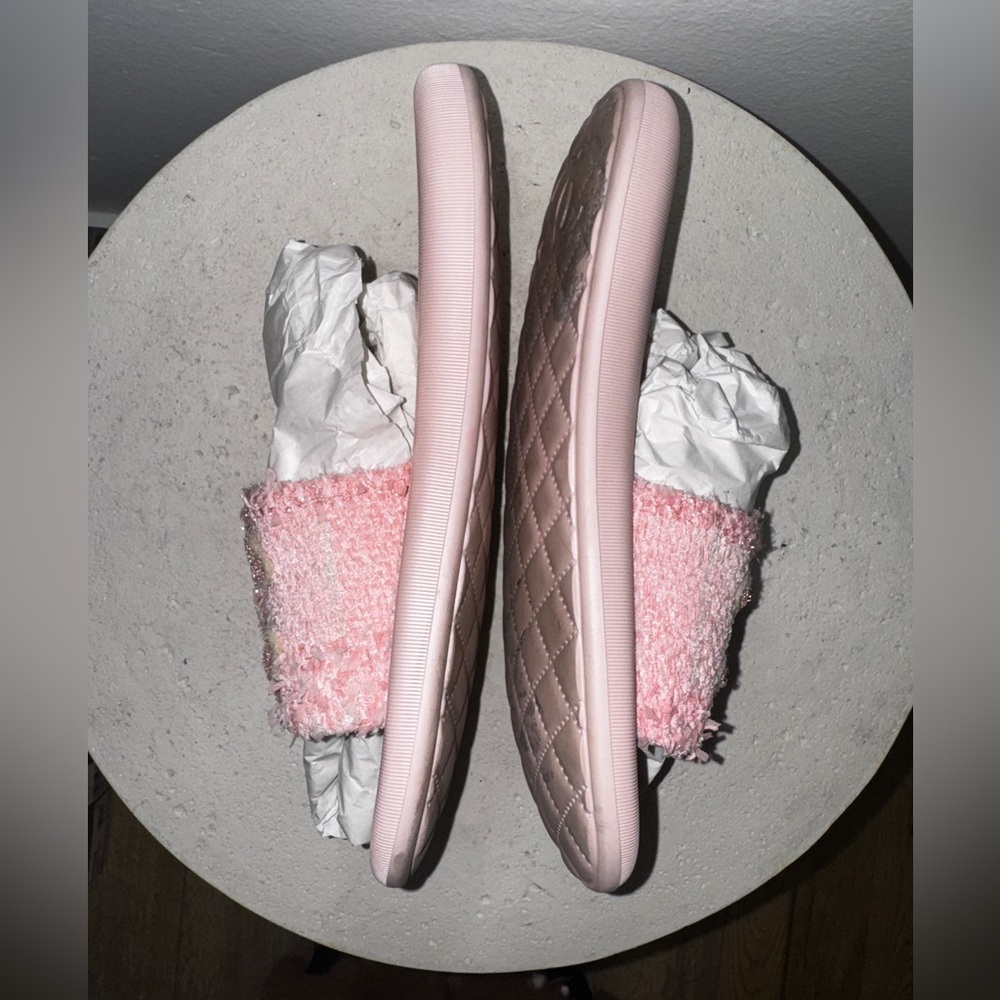 Chanel Pink Tweed CC Pool Beach Slides Sandals - Picture 4 of 11